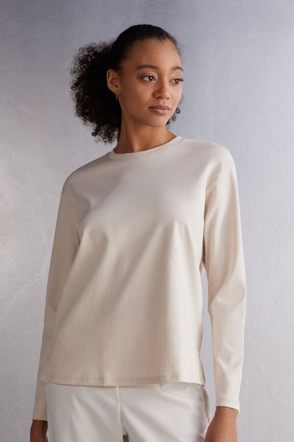 Women Intimissimi Top In Cotton Long Sleeve White | 9263085-AU