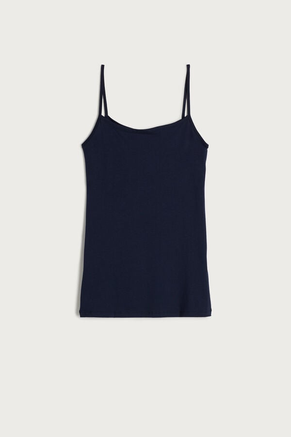 Women Intimissimi Ultrafresh Cotton Camisole Tank Top Blue | 3790125-QO