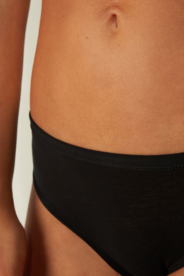 Women Intimissimi Ultralight Cotton Panties Black | 5209476-ZX