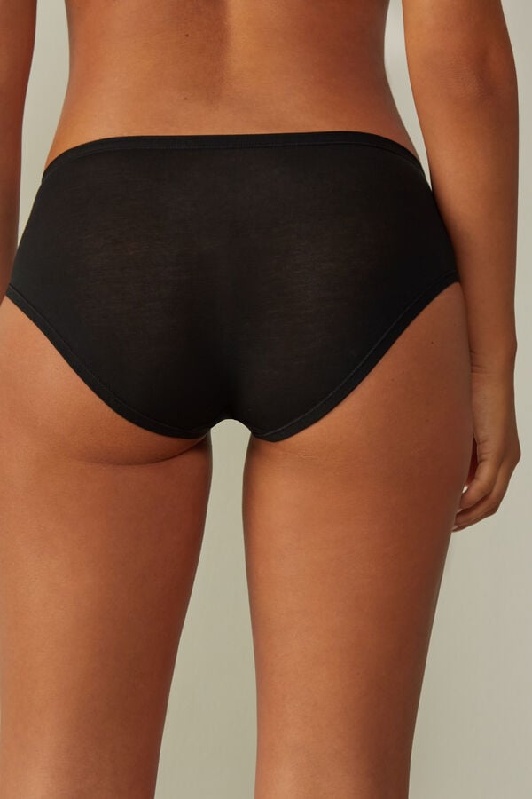 Women Intimissimi Ultralight Cotton Panties Black | 5209476-ZX