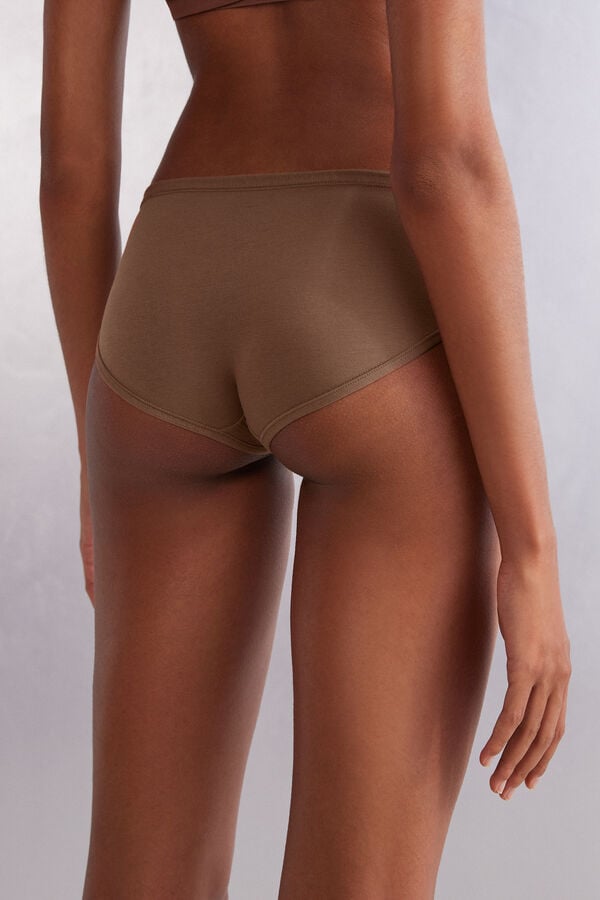 Women Intimissimi Ultralight Cotton Panties Dark Beige | 4068321-KY