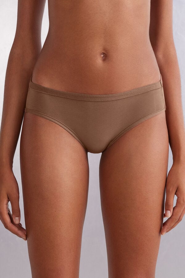 Women Intimissimi Ultralight Cotton Panties Dark Beige | 4068321-KY