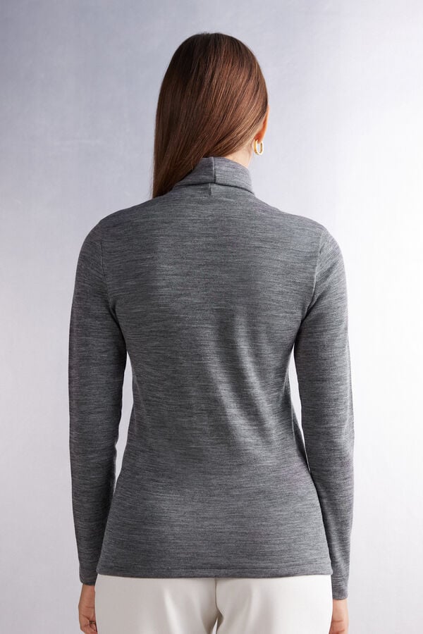 Women Intimissimi Wool Cotton High Collar Long Sleeve Grey | 3284510-SR