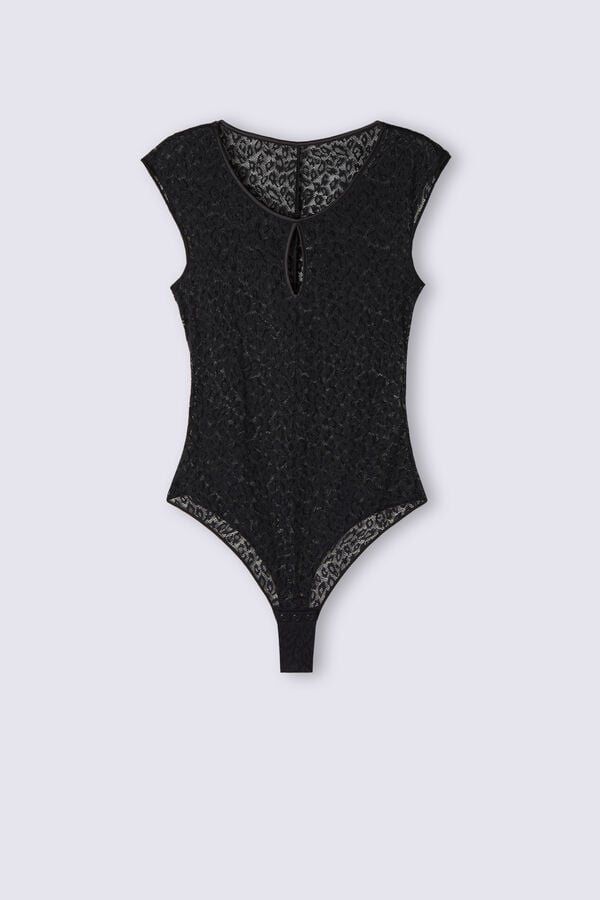 Women Intimissimi Your Wild Side Lace Bodysuit Black | 6251307-QU